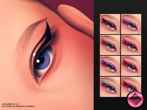 Mix Eyeliner N417 V1 by cosimetic - The Sims 4 Custom Content
