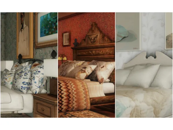 A bunch of pillows & blankets repository to Jonesi Bed Blanket by eleysims - The Sims 2 custom content