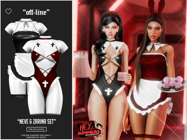 Alpha Off Line Neve Zarina Set by VentaStudio - The Sims 4 Custom Content