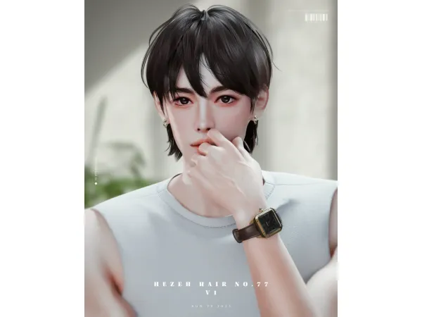 Alpha [Hezeh] Hair No 77 V1 - The Sims 4 Custom Content