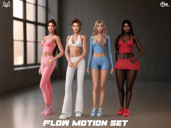 Mix Flow Motion Clothes Set - The Sims 4 Custom Content