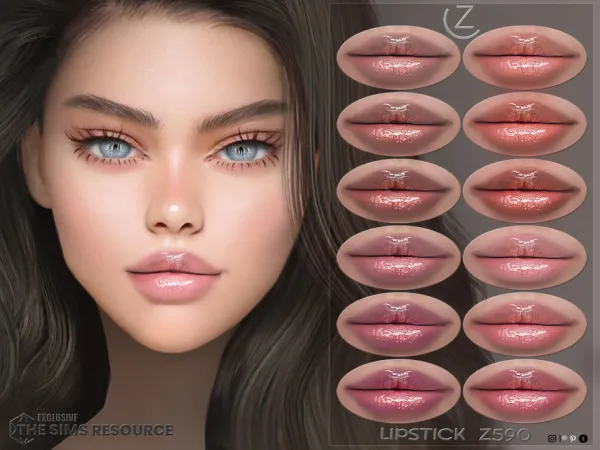 Alpha LIPSTICK Z590 by ZENX - The Sims 4 Custom Content