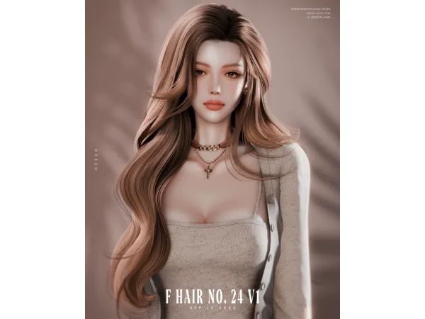 Alpha [Hezeh] FHair No 24 V1 - The Sims 4 Custom Content