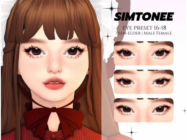 Mix Simtonee Eye Preset 16 18 - The Sims 4 Custom Content