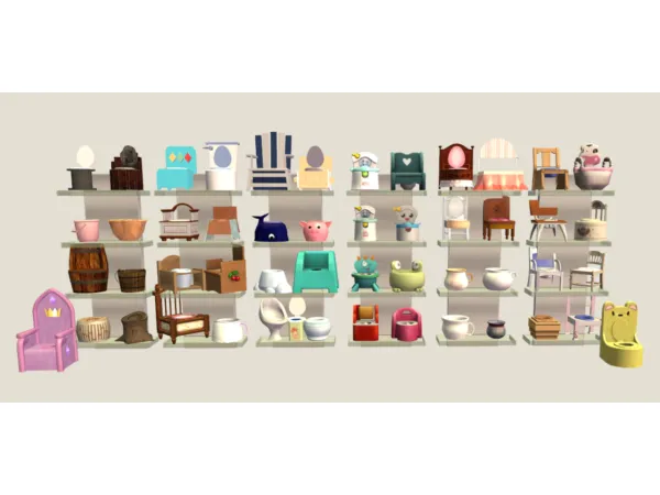 Sims 2 Maxis Match Bathroom Objects CC: Lots of Potty edits by nathieke
