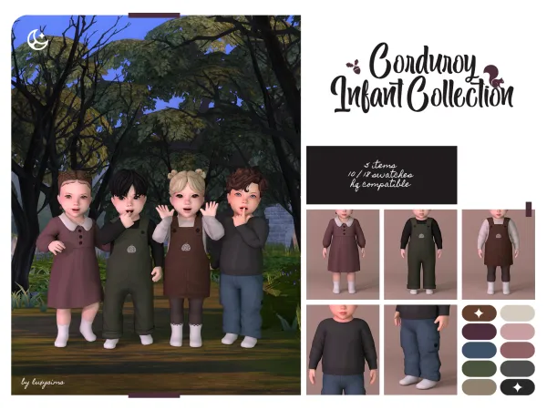 Maxis Match Corduroy Infant Collection by luxysims - The Sims 4 custom content