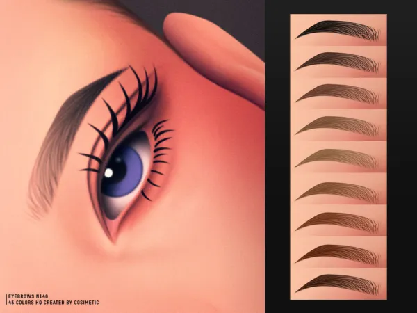 Maxis Match Eyebrows N146 by cosimetic - The Sims 4 Custom Content