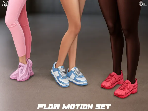Mix Flow Motion Sneaker Set - The Sims 4 Custom Content