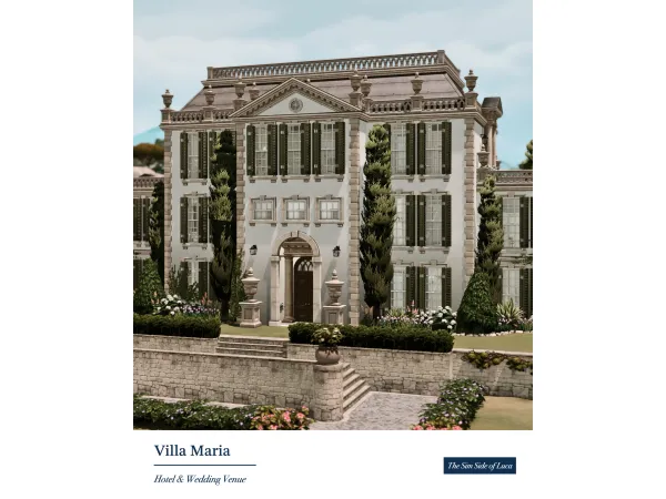 Maxis Match Villa Maria Hotel Wedding Venue Tartosa by TheSimSideofLuca - The Sims 4 Custom Content