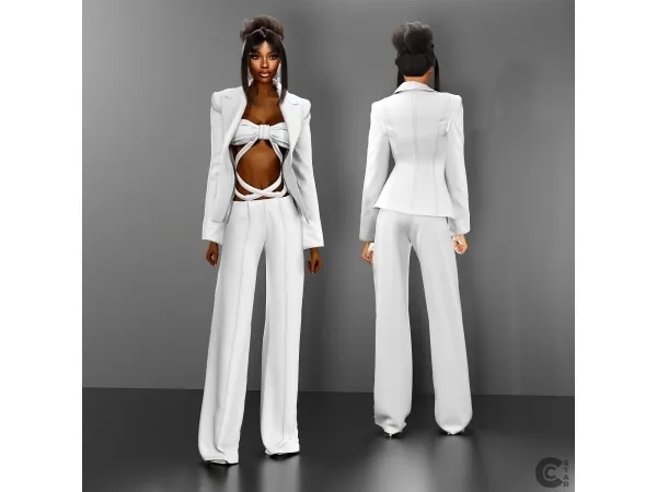Alpha Blazer with Bra Top cool_content_star - The Sims 4 Custom Content