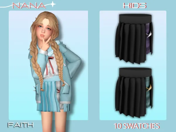 Maxis Match 7NANA (Faith) Pleated Skirt w Shorts - The Sims 4 Custom Content