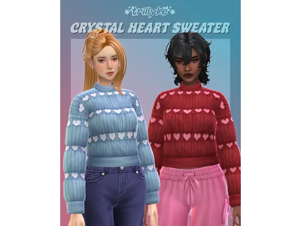 Maxis Match Crystal Heart Sweater by trillyke - The Sims 4 Custom Content