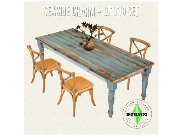 Maxis Match Seaside Charm Dining Set by Snotra902 - The Sims 4 Custom Content