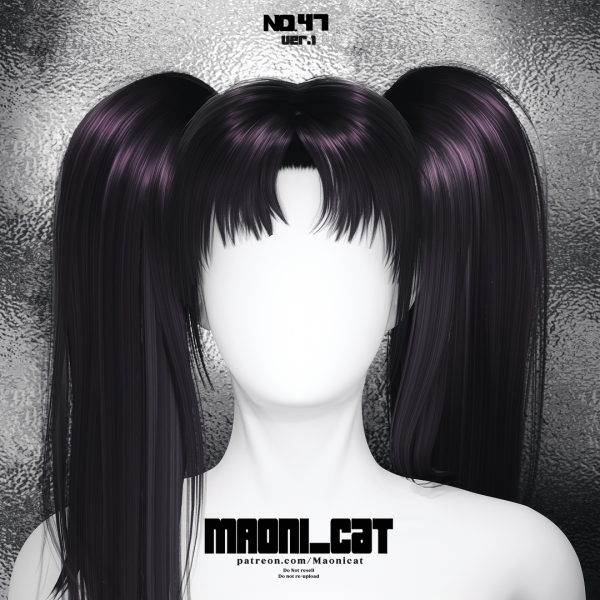 Alpha HAIR NO47 ver1 by simsfinds - The Sims 4 Custom Content