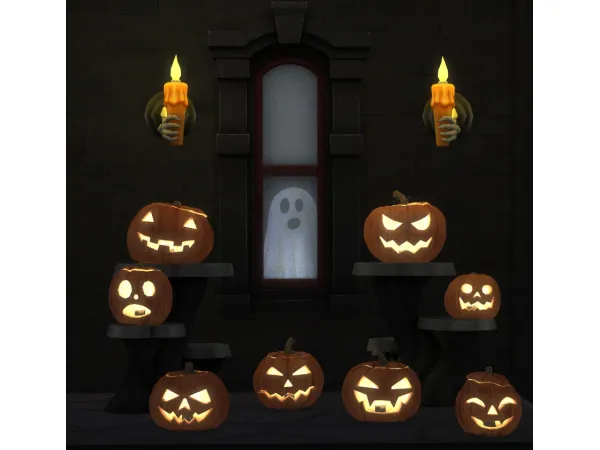 Maxis Match Simblreen Gift 2 Lit Pumpkins by omgcoffinfit - The Sims 4 Custom Content