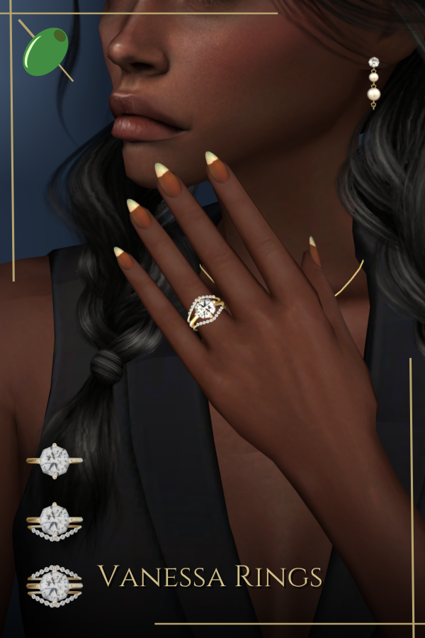 Alpha Vanessa Engagement Rings by pitted0live - The Sims 4 Custom Content