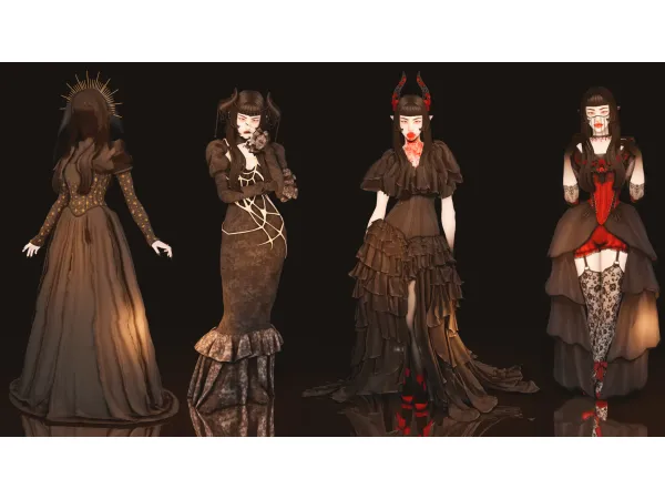 Mix NIGHTu2019S BRIDE RIAH NOCTURNEu2019S LOOKBOOK by luckymikaela - The Sims 4 Custom Content