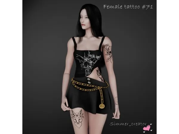 Mix Female tattoo 71 - The Sims 4 Custom Content