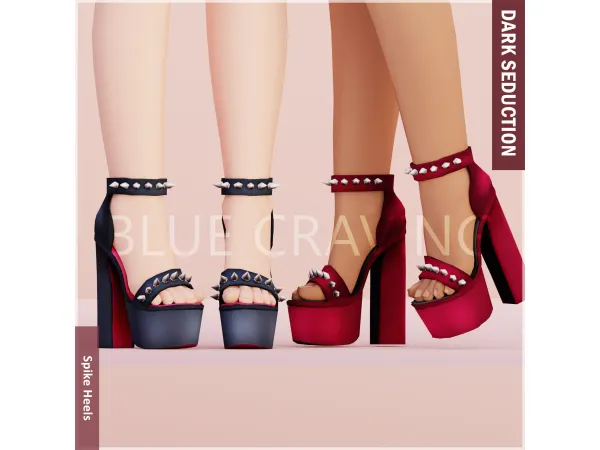 Blue Craving - Spike Platform Heels