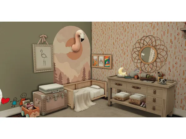 Maxis Match BOHO LITTLE GIRL BEDROOM by PilarLeonYT - The Sims 4 Custom Content