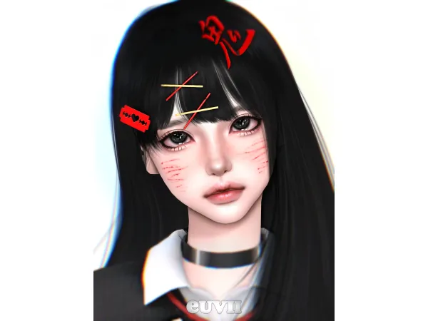 Alpha [euvii] X face tatto - The Sims 4 Custom Content