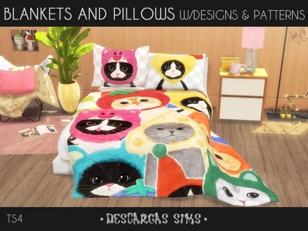 Alpha Blankets And Pillows Designs Patterns - The Sims 4 Custom Content