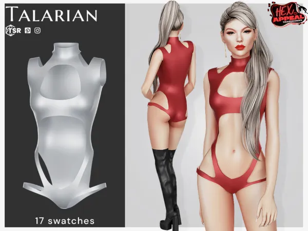 Alpha Iyla Cutout Bodysuit by talarian - The Sims 4 Custom Content