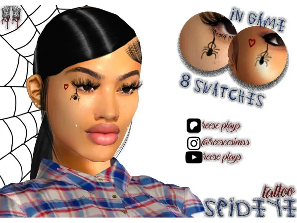 Mix Spideye Face Tattoo by reeseplays - The Sims 4 Custom Content