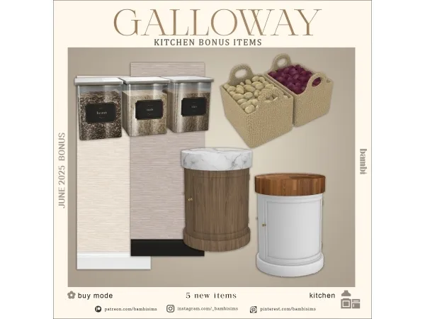 Alpha Galloway Kitchen Bonus Items - The Sims 4 Custom Content