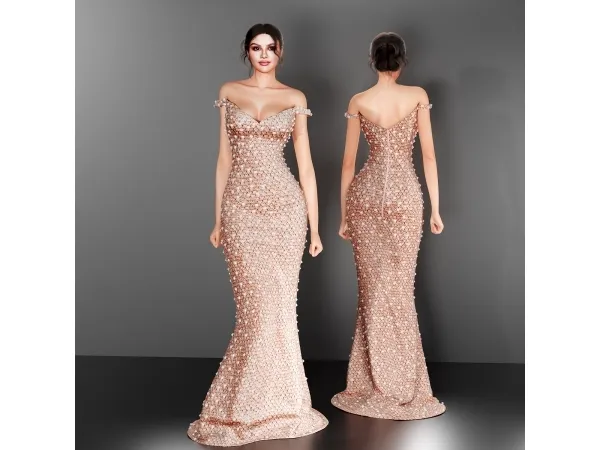 Alpha Intricately Beaded Gown cool_content_star - The Sims 4 Custom Content
