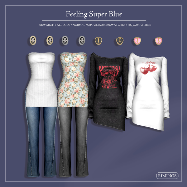 Alpha [RIMINGS] Feeling Super Blue by simsfinds - The Sims 4 Custom Content