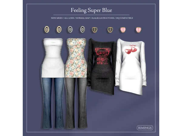 Alpha [RIMINGS] Feeling Super Blue - The Sims 4 Custom Content