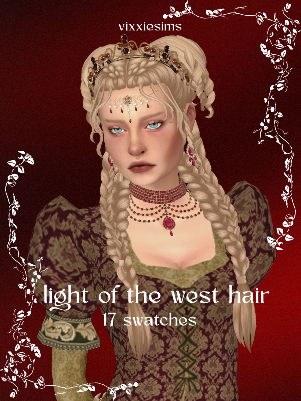 Maxis Match [vixxiesims] light of the west hair by simsfinds - The Sims 4 Custom Content