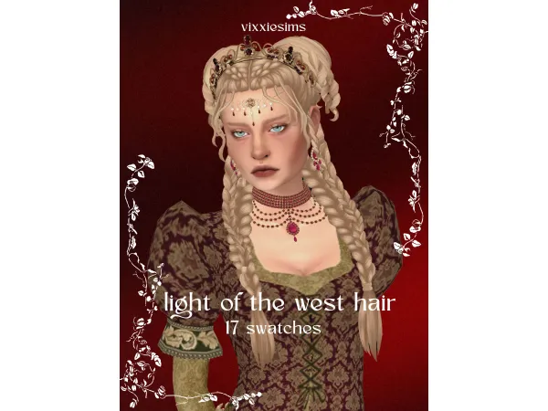 Maxis Match [vixxiesims] light of the west hair - The Sims 4 Custom Content