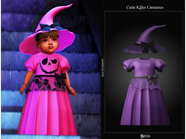 Alpha u201cLittle Witch Dress and Hat Infantu201c (Couquetts) by Becca - The Sims 4 Custom Content