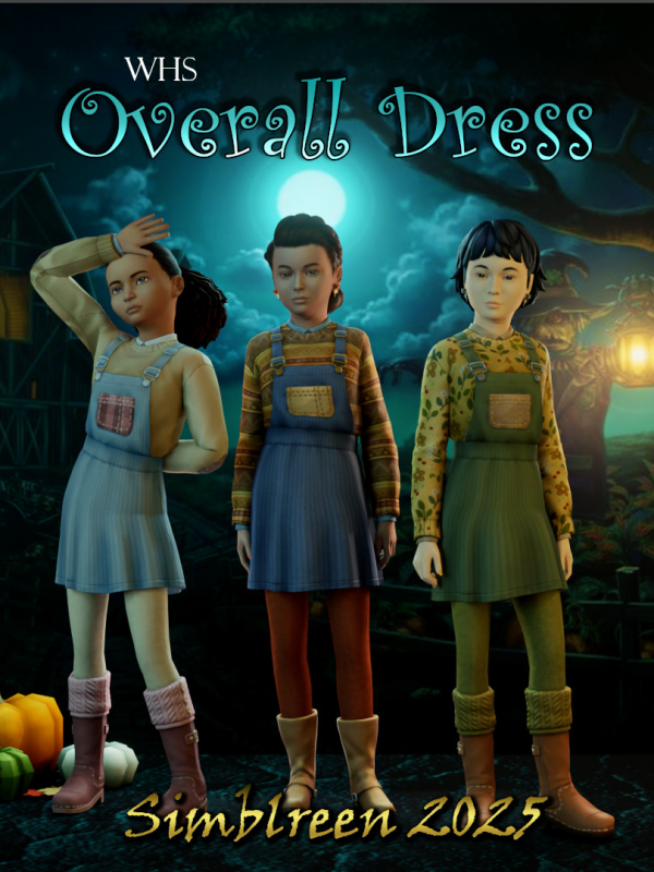 Maxis Match WHS Werewolves Overall Dress 4 Kids by simsfinds - The Sims 4 Custom Content