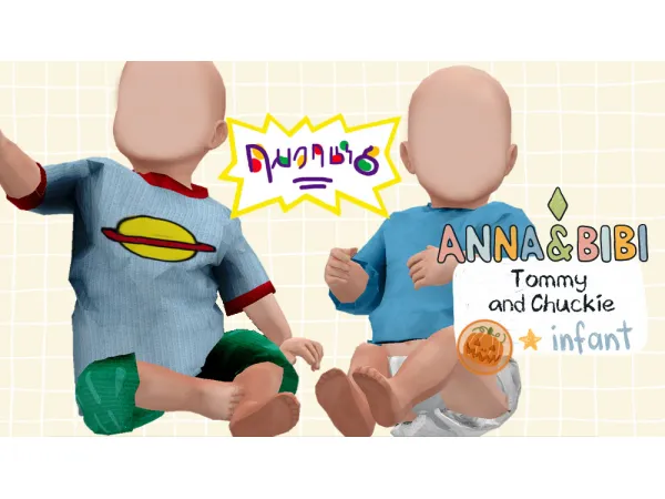 Maxis Match Tommy and Chuckie_Costume Infant Halloween 2025 AnnaBibi - The Sims 4 Custom Content