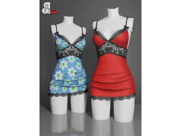 Alpha BillionProject Selsa Mini Dress - The Sims 4 Custom Content