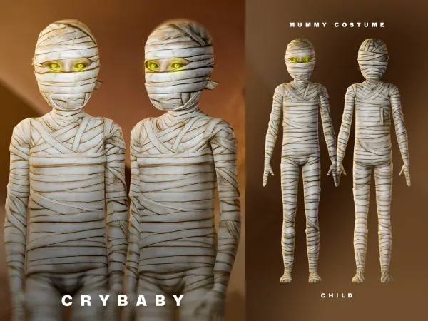Alpha CRYBABY Mummy Costume Eye Child - The Sims 4 Custom Content
