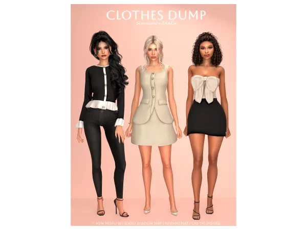 Mix Clothes Dump For Female Sims by Simsessentials - The Sims 4 Custom Content