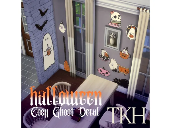 Mix Cozy Ghost Decal I II III by tkhsims - The Sims 4 Custom Content