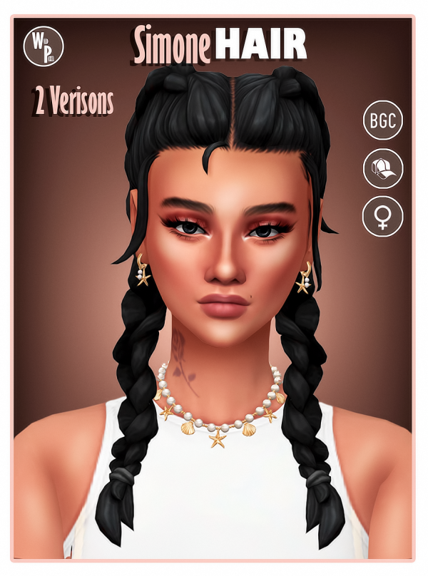Maxis Match SIMONE HAIR by simsfinds - The Sims 4 Custom Content