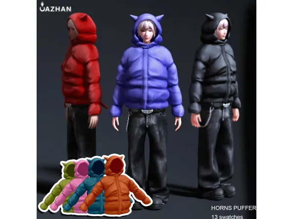 Alpha [HORNS PUFFER] by cazhancc - The Sims 4 Custom Content