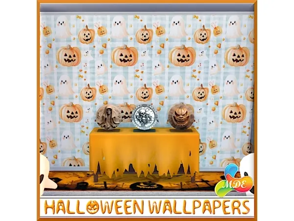 Mix Halloween Wallpapers - The Sims 4 Custom Content