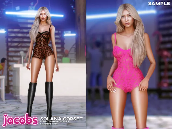 Alpha JACOBS Solana Corset (Sample) - The Sims 4 Custom Content