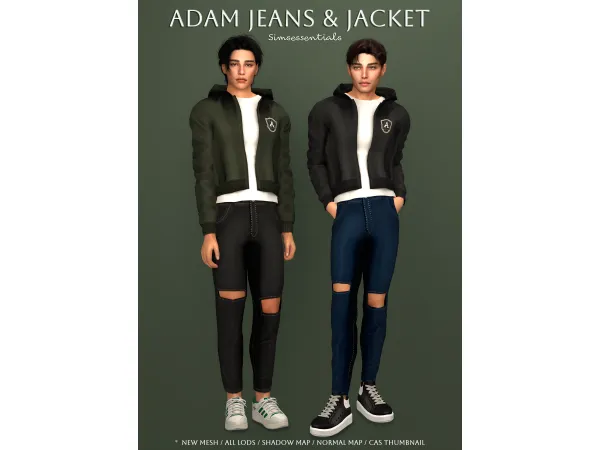 Mix Adam Jeans Jacket by Simsessentials - The Sims 4 Custom Content