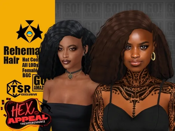 Maxis Match Rehema Hair (Hex Appeal) - The Sims 4 Custom Content