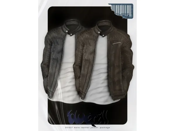 Alpha (Bluepill) 251027 male leather jacket - The Sims 4 Custom Content