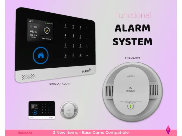 Alpha Functional Alarm System by rimshard - The Sims 4 Custom Content