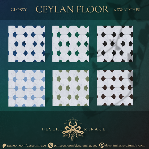 Alpha 𝙳𝙴𝚂𝙴𝚁𝚃 𝙼𝙸𝚁𝙰𝙶𝙴 Ceylan Glossy Floor by simsfinds - The Sims 4 Custom Content